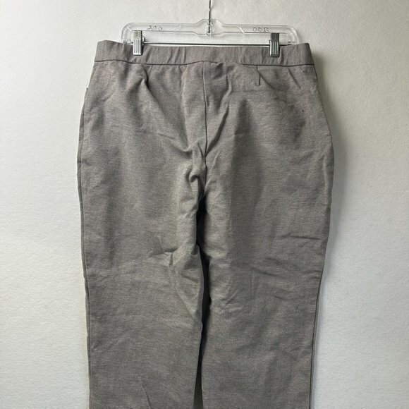 j. jill Ponte Knit Pull-On Pant Woman Large SLIM LEG Grey Tweed-like Faux Zipper - Picture 5 of 7
